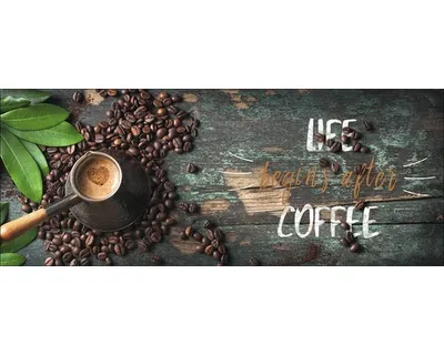 Produktbild von Glasbild Life & Coffee Creation 80x30 cm