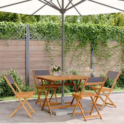 Produktbild von Maison Exclusive - 5-tlg. Garten-Essgruppe Stoff und Massivholz Anthrazit