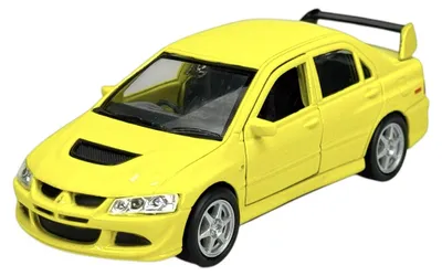 Produktbild von Welly Mitsubishi Lancer Evolution VIII Gelb 1:34 Die Cast Metall Modell im Kasten 42338
