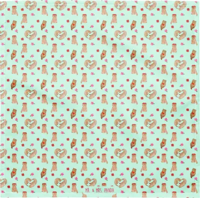 Produktbild von Mr. & Mrs. Panda Bandana Otter Herz S - Türkis - Geschenk, Hundehalstuch, Tuch, Dreieckstuch, Liebe, Schweißband, Sonnenschutztuch, Hochzeitstag
