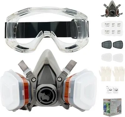 Produktbild von Staubschutzmaske wiederverwendbar mit Brille schwarz