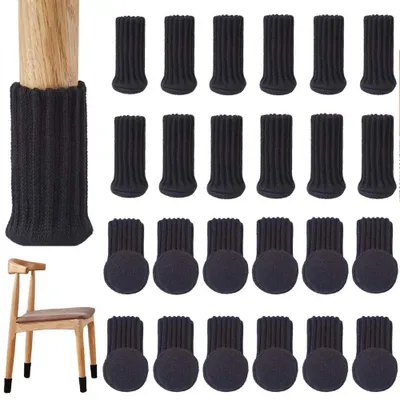 Produktbild von Stuhlsocken 24 Stück, Rutschfeste Elastische Möbelsocken Für Stuhlbeine, Passend Für Beindurchmesser 7,6–12,7 cm
