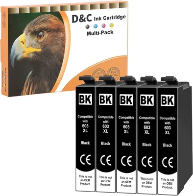 Produktbild von DC 5X 603XL Schwarz Druckerpatronen Kompatibel für Epson 603 XL für Epson Expression Home XP-2100 XP-2105 XP-3100 XP-3105, Workforce WF-2810 WF-2830