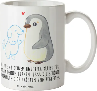 Produktbild von Mr. & Mrs. Panda Tasse Trauerbewältigung Haustierverlust - Weiß - Geschenk, Becher, Kaffeebecher, Trost, Kaffeetasse, Lebensfreude, Erinnerung an Haustier, keramik, Mut