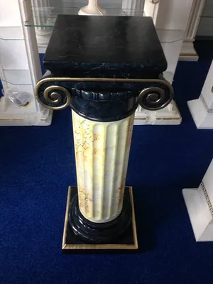 Produktbild von Säule Mäander Style Dekosäule 100cm Griechische Antik Säule Barock Rokoko Podest Handbemalt