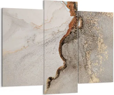 Produktbild von Bild auf Leinwand - Leinwandbild - 3 Teile - Stein Sand Abstraktion - 130x100cm - Wand Bild - Wanddeko - Wandbilder - Leinwanddruck - Bilder - Wanddekoration - Leinwand bilder - CB130x100-4778