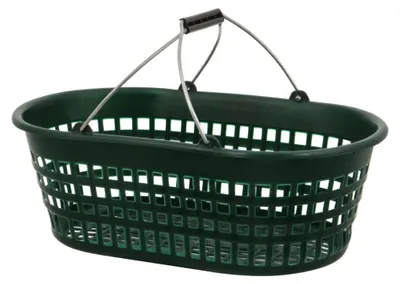 Produktbild von Gartenkorb 15 kg, grün, oval, mit Doppelklappbügel