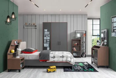 Produktbild von Kinderzimmer Set Kinderbett Nachttisch Kleiderschrank