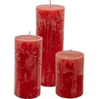 Cactula Stumpenkerzen-Set – Post Red – 3 Stück