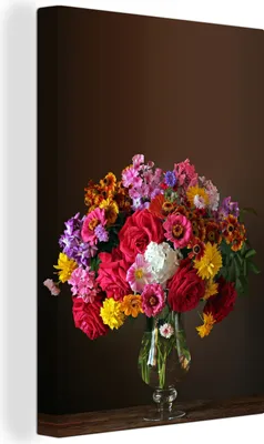 Obrázek produktu pro OneMillionCanvasses® - Obraz na plátně - 90x140 cm, Váza - Zátiší - Barvy, Nástěnná umělecká dekorace - Nástěnná dekorace - Ložnice