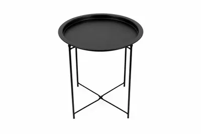 Obrázek produktu pro LOFT odkládací stolek s podnosem – kulatý, kovový, černý, Ø 42 cm