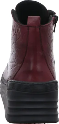 Produktbild von Gemini Damen Stiefelette Leder Textur mehrfarbig Plateau Keilabsatz 033652-02, Größe:40 EU, Farbe:Rot
