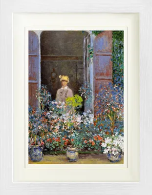 Produktbild von Claude Monet Gerahmtes Bild Mit Edlem Passepartout | Wand-Bilder | Im Bilderrahmen - Camille Monet Am Fenster, Argenteuil, 1873 (40 x 30 cm)