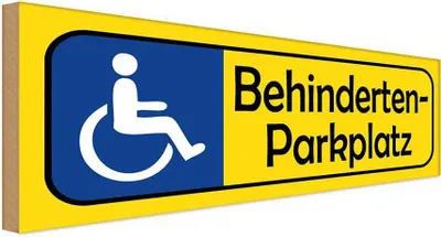 Zdjęcie produktu dla vianmo Drewniany znak 10x27 cm Behinderten Parkplatz