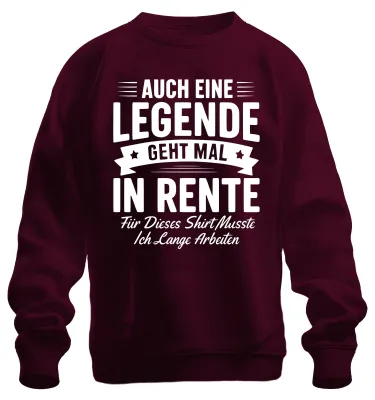 Immagine prodotto di Anche una leggenda a volte va in pensione Retirement Gift Pensioner Unisex Felpa Pullover, Borgogna, L