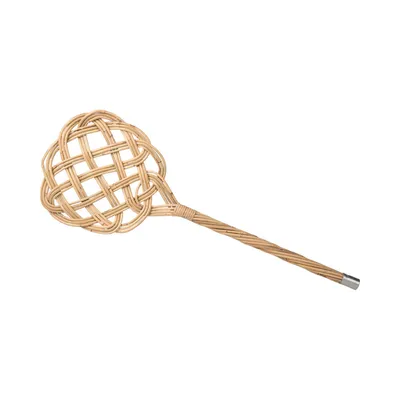 Produktbild von NEUSTANLO | Teppichklopfer in Sonnenform | 3-fädiges Natur Rattan | länglich hell | 75x26 cm | flexibel und robust