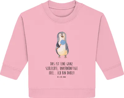 Produktbild von Mr. & Mrs. Panda Organic Baby Pullover Pinguin Lolli 24. - 36. Monat - Baumwolle Pink - Geschenk, Bullover, Süßigkeiten, Unvernünftig, Spruch