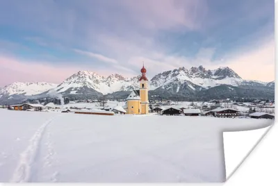 Produktbild von MuchoWow® Poster Alpen - Dorf - Schnee 90x60 cm - Schlafzimmer