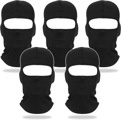 Produktbild von Winddichte Motorrad- und Fahrradmaske-Set, 6er Pack, unisex, UV-Schutz, schwarz, ein Größe passt alle
