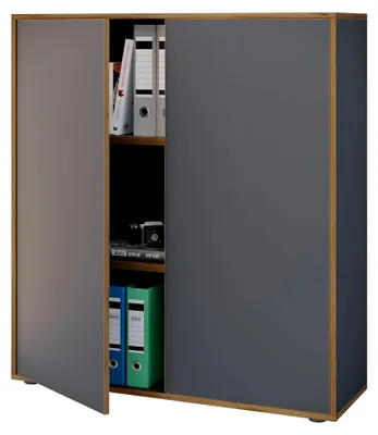 Produktbild von Büroschrank aus Holz mit Drehtüren, 3-Fach, Breite 100 cm