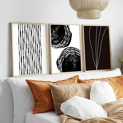 Obrázok produktu pre Wallity, elegantný dekoratívny nástenný obraz (3 diely), 50 x 35 cm | 100 % MDF (3 mm) s rámom z masívneho dreva (2 cm) | Ideálny pre moderný interiérový dizajn a štýlové akcenty.