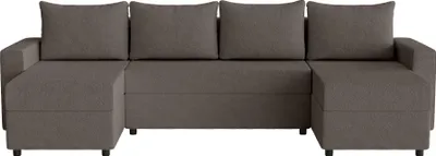 Produktbild von FEDVE Ecksofa Goka U aus Bouclé-Stoff mit Schlaffunktion, Braun