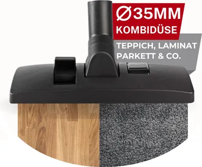 Zdjęcie produktu dla ssawka do odkurzacza 35 mm | Ssawka kombinowana, np. do odkurzaczy Miele, Siemens, Bosch