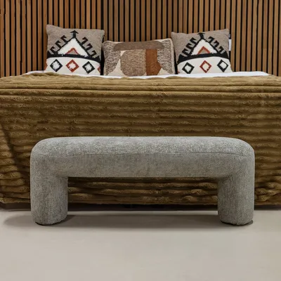 Produktbild von Giga Meubel Flurbank Raven - Taupe - Stoff - 110x45x40cm