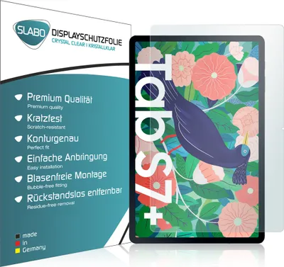 Produktbild von 2x Slabo Displayschutzfolie für Samsung Galaxy Tab S7 FE (Wi-Fi | 5G) | Samsung Galaxy Tab S7+ | Galaxy Tab S7 Plus KLAR "Crystal Clear" Displayfolie Schutzfolie Folie