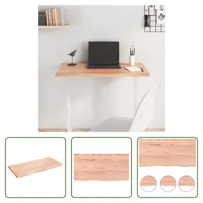 Produktbild von The Living Store Tischplatte Hellbraun 80x40x2 cm Massivholz Eiche Behandelt
