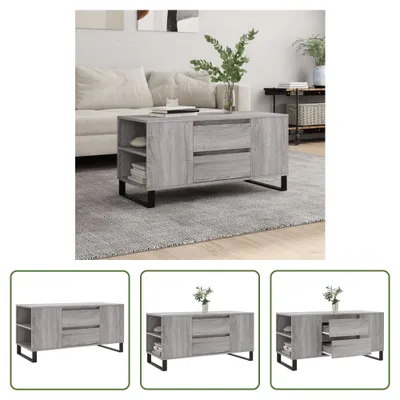 Produktbild von The Living Store Couchtisch Grau Sonoma 102x44,5x50 cm Holzwerkstoff