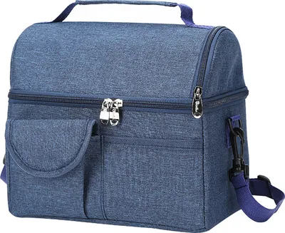 Produktbild von Tragbare doppellagige isolierte Kuehltasche Lunch Bag Tote fuer Camping BBQ Picknick Outdoor-Aktivitaeten