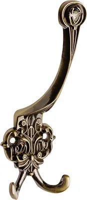 Produktbild von Garderobenhaken Messing Antik Kleiderhaken Huthaken Vintage Look Wandhaken Türhaken