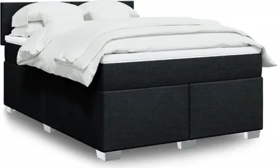 Immagine prodotto di vidaXL Letto a molle con materasso nero 160x200 cm in tessuto