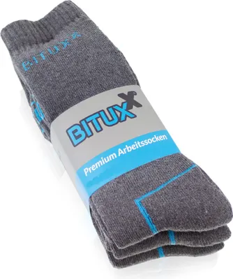 Produktbild von Bituxx 1 Paar Full Freizeit & Arbeitssocken Grau 39-42 MS-18306