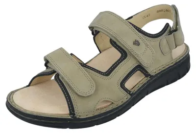 Produktbild von Finn Comfort Sandale Wanaka-Soft 81540-903075, Nubukleder, Beige-Schwarz, Fußbett zum Wechseln 39