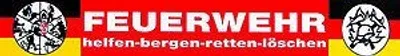 Produktbild von PST-Schild mit Saugnäpfen - FEUERWEHR helfen-bergen-retten-löschen - Gr. ca. 40 x 6cm - 307785