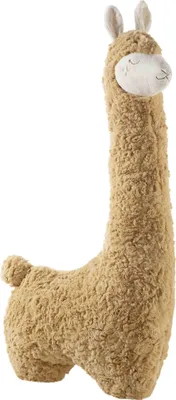 A plush llama toy is shown against a white background.