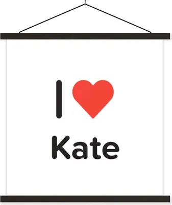 Produktbild von MuchoWow® Textilposter Ich liebe - Kate - Mädchen 40x40 cm mit schwarzem Rahmen - Fotos