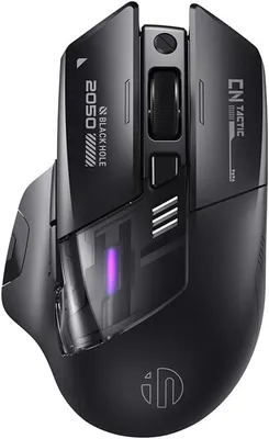 Produktbild von Inphic A9 Explorer Bluetooth Maus, Dual-Mode 5.0/2.4G, 2400 DPI, RGB-Licht, leise Klicks, ergonomisch, wiederaufladbar mit Typ-C, Akkuanzeige