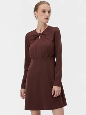 Produktbild von Orsay Kurzes, braunes A-Linien-Kleid für Damen mit langen Ärmeln 38