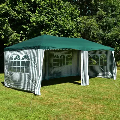 Produktbild von VCM Pavillon | Maße ca. 3x6 m | wasserabweisende 110g / m² PE Plane | Partyzelt | Gartenzelt mit Stahlgestell | Festivalzelt | Grün