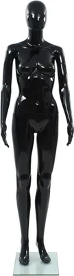 Produktbild von vidaXL Weibliche Schaufensterpuppe mit Glassockel Schwarz 175 cm