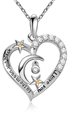 Produktbild von Gnoce Halskette Herz, Mond&Stern FMN068 Silber