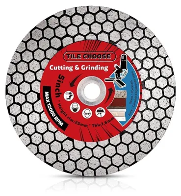 Obrázek produktu pro Diamantový řezací kotouč 125 mm s upevněním M14, určený pro řezání dlaždic, žuly, mramoru, křemene, keramiky, 1 kus