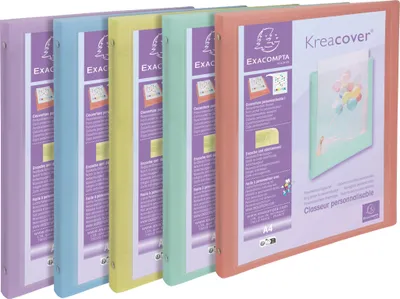 Image de Exacompta 20x Classeur 4 anneaux 15mm PP Pastel A4 Couleurs assorties 51279E
