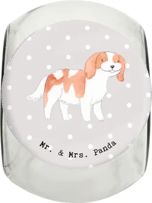 Produktbild von Mr. & Mrs. Panda Dose Cavalier King Charles Spaniel Moment L 870ml - Grau Pastell - Geschenk, glasbehälter, Glasdose, Vorratsbehälter, Keksdose, leckerlidose