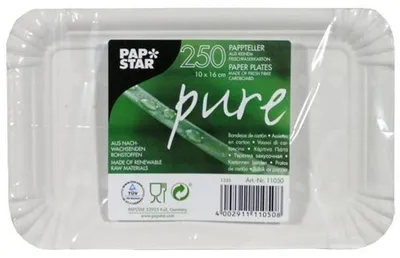 Obrázek produktu pro Papstar jednorázové kartonové talíře bílé čtvercové 10 x 16 cm 250 kusů