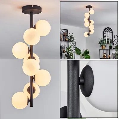 Produktbild von Isorella Deckenlampe aus Metall/Glas in Schwarz/Weiß