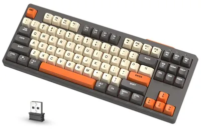 Image de Clavier de jeu sans fil, format 80% TKL, avec éclairage RGB, compatible Bluetooth et 2,4 GHz
